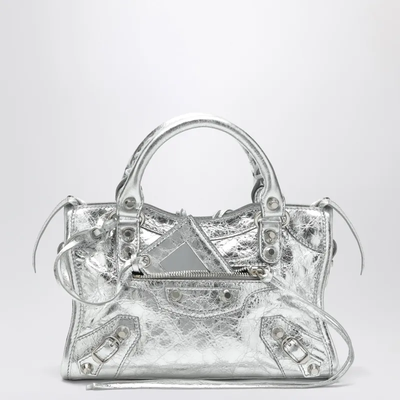 Silver Le City Mini Bag In Metallic Leather made by Balenciaga