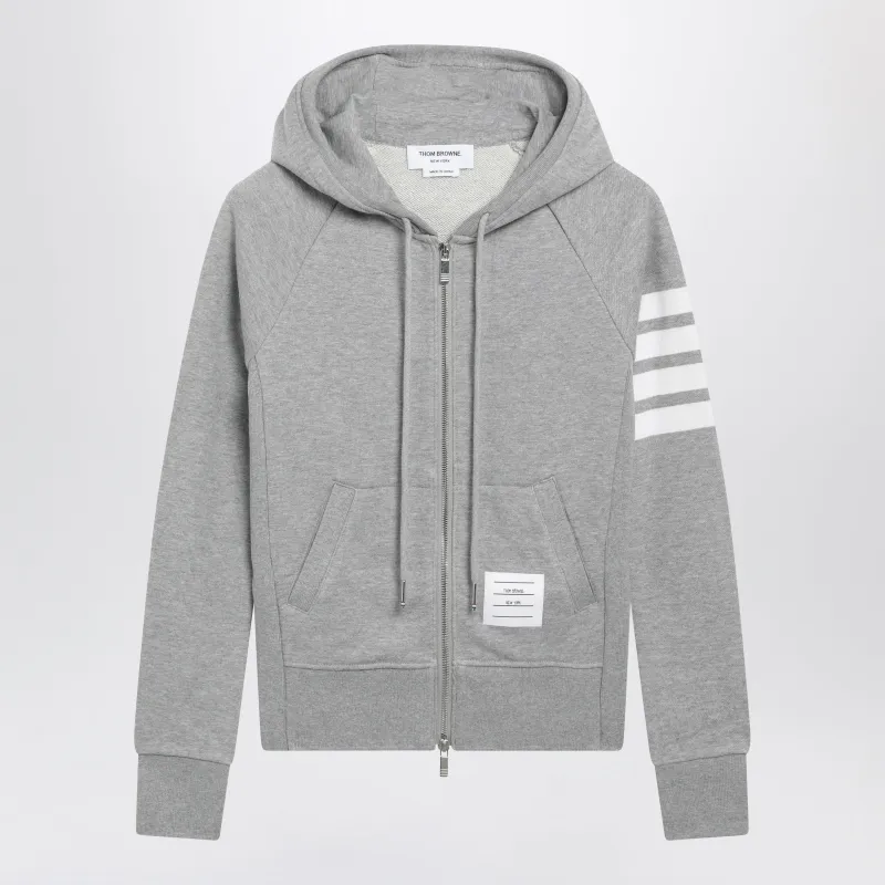 Light Grey Classic Loopback Cotton Sweatshirt made by Thom Browne