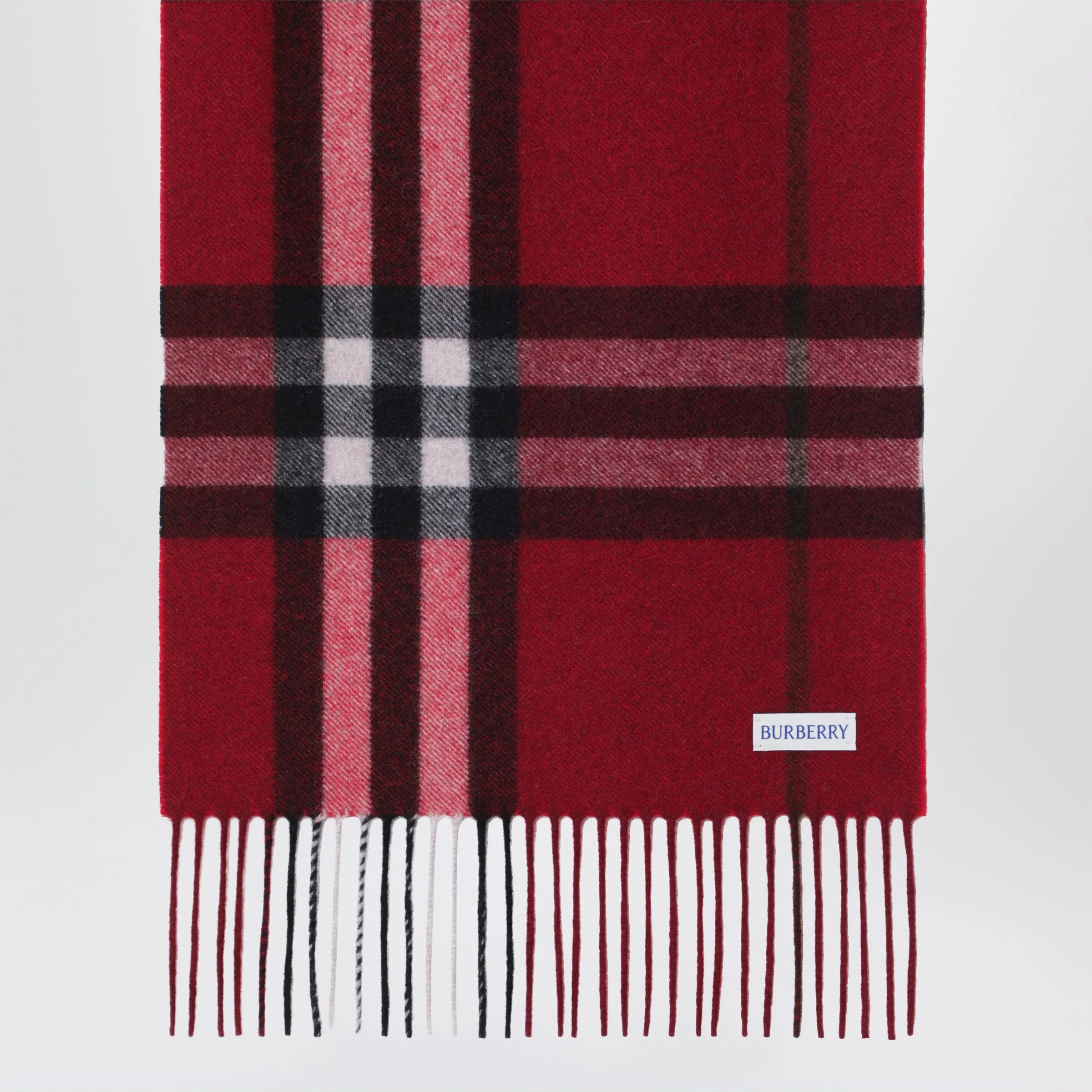 Red Cashmere Scarf With Faded Check Pattern sold by Wanan Luxury product image thumbnail 2
