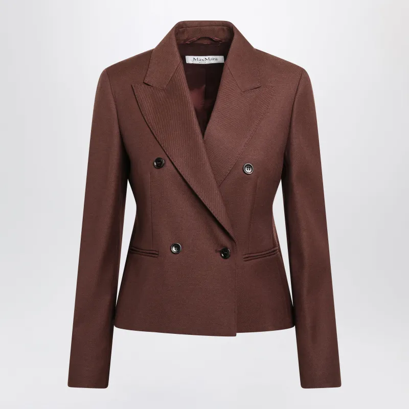 Double-Breasted Burnt Denim-Effect Wool Jacket made by MaxMara