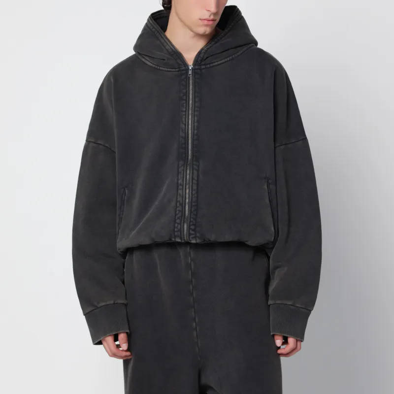 Eternal Zip Hoodie In Washed Black made by Entire Studios