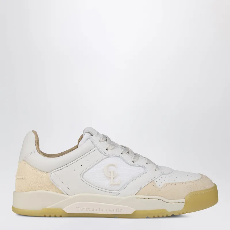 White/Beige Bsktball 1 Retro Sneakers In Leather made by Christian Louboutin