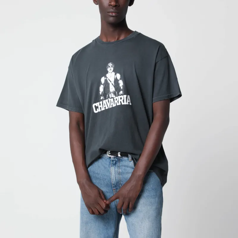 Black Leather Daddy Easy Cotton T-Shirt made by Willy Chavarria