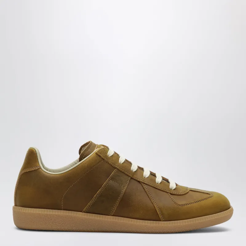 Beige Replica Leather Sneakers made by Maison Margiela