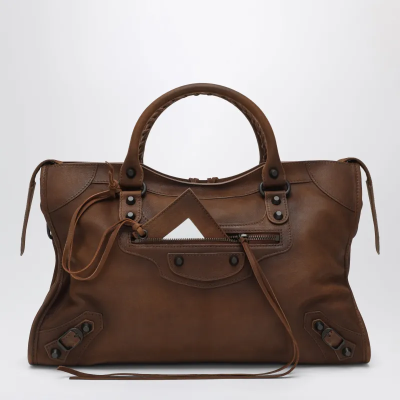 Le City Medium Caramel Leather Bag made by Balenciaga