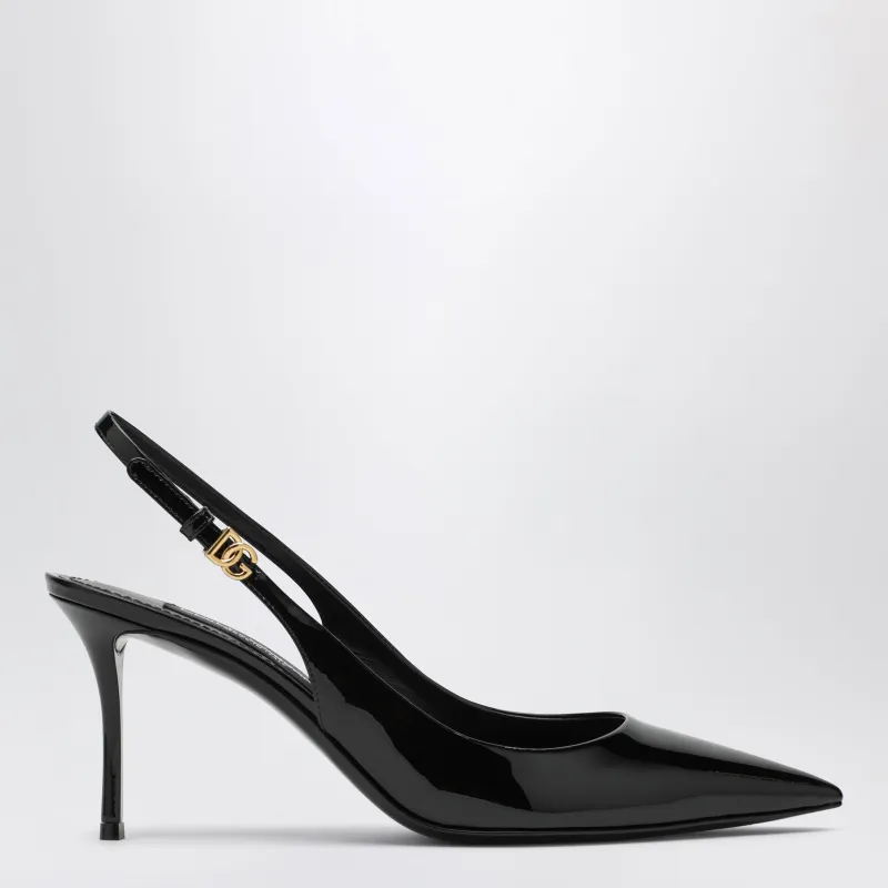 Black Patent Leather Slingback made by Dolce & Gabanna