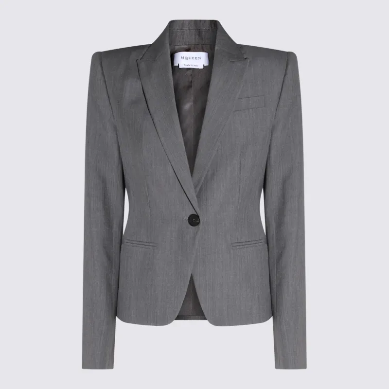 Jackets Grey Melange made by Alexander McQueen