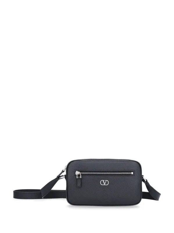 Mini Bag | Vlogo Signature | Vit.Soft Grain/Vintage Palladium Logo Handbags Black made by Valentino Garavani