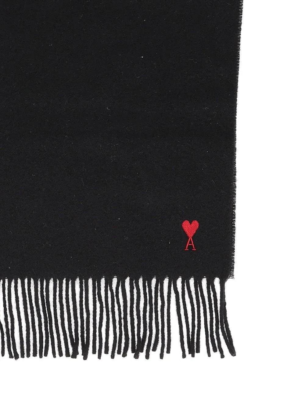 Quota - Wool Scarf With Red Ami De Coeur Embroidery Scarves And Foulards Black sold by Wanan Luxury product image thumbnail 2