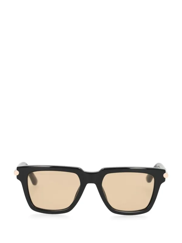 Square Acetate Sun Glasses Black made by Alexander McQueen