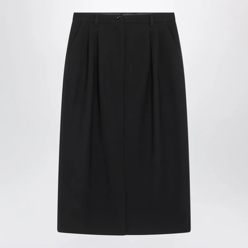 Black Wool Double Crêpe Skirt made by Dolce & Gabanna