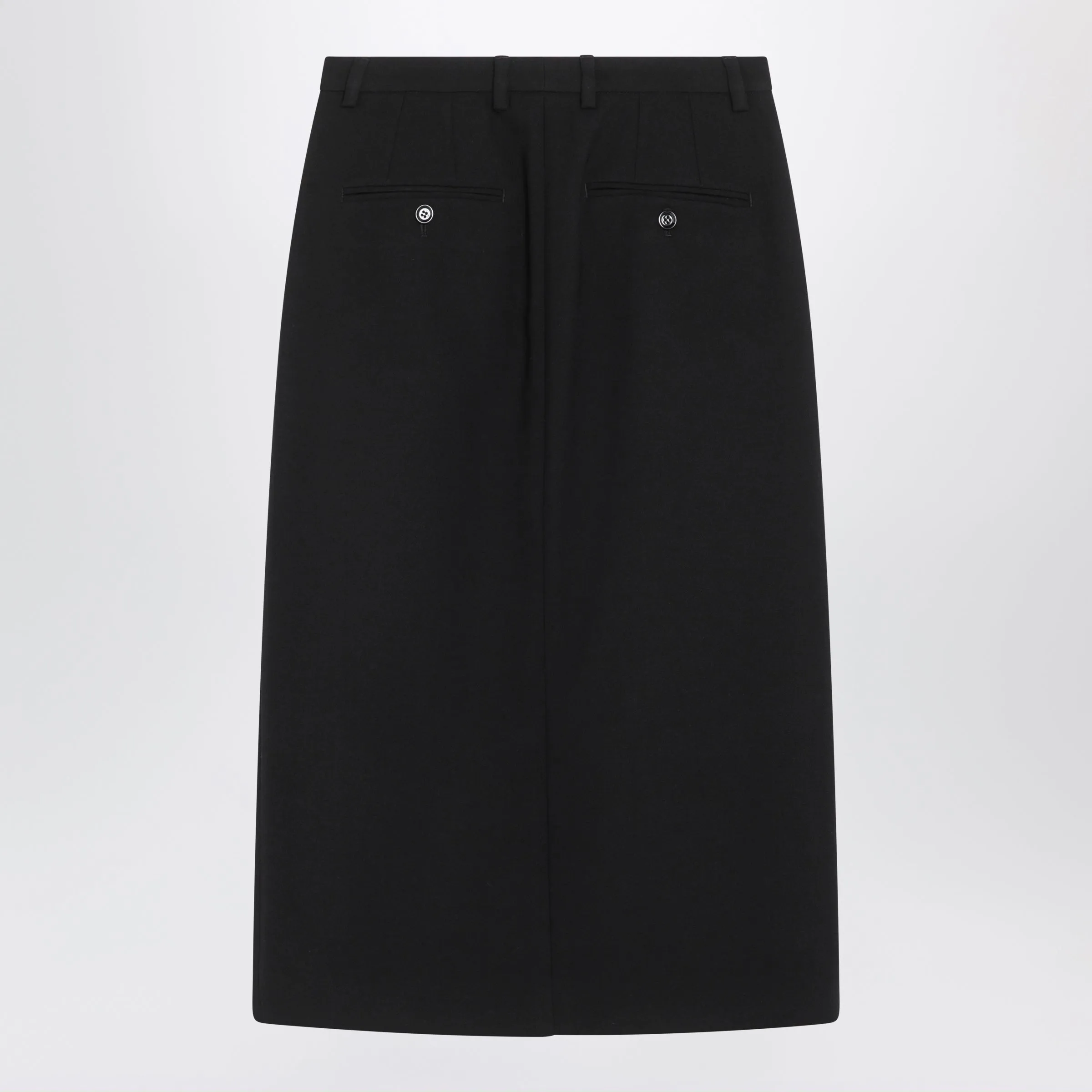 Black Wool Double Crêpe Skirt sold by Wanan Luxury product image thumbnail 2