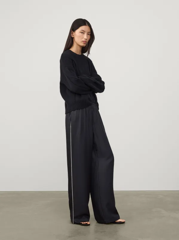 Piping Detail Wide Leg Trousers sold by Lisa Yang