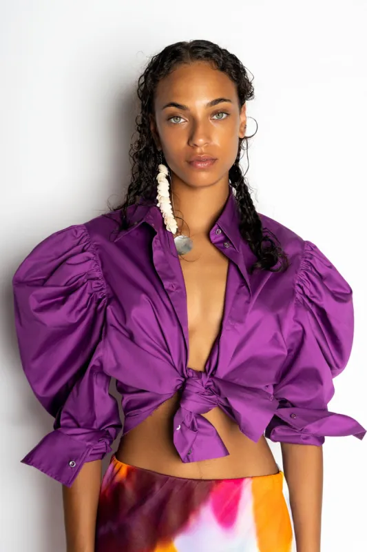 PURPLE BALLOON SLEEVE SHIRT made by Marques ’ Almeida