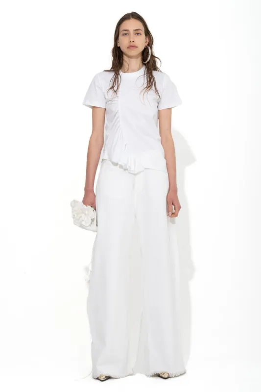 WHITE GATHERED T-SHIRT sold by Marques ’ Almeida