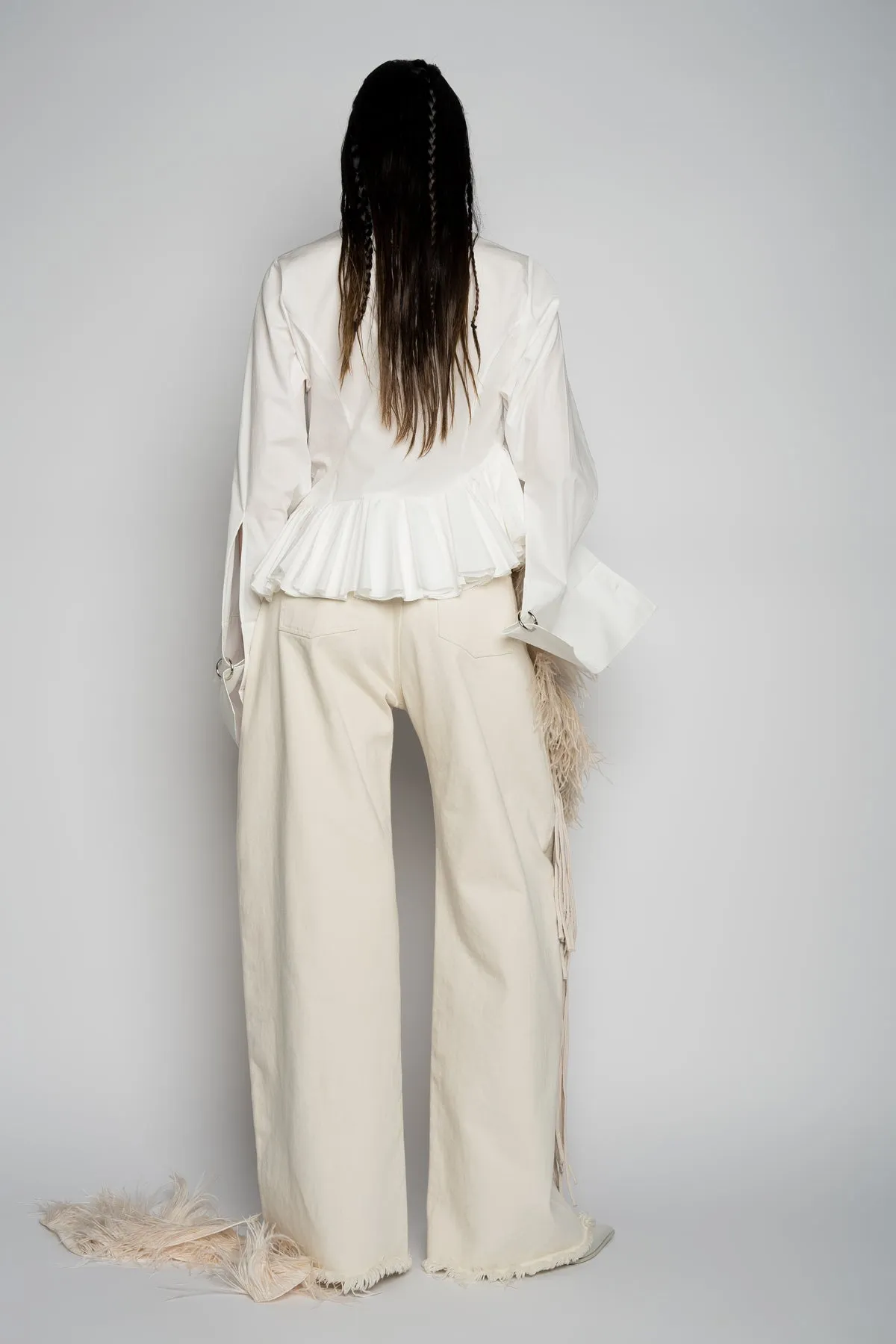 OFF-WHITE DRILL BOYFRIENDS TROUSERS sold by Marques ’ Almeida product image thumbnail 3