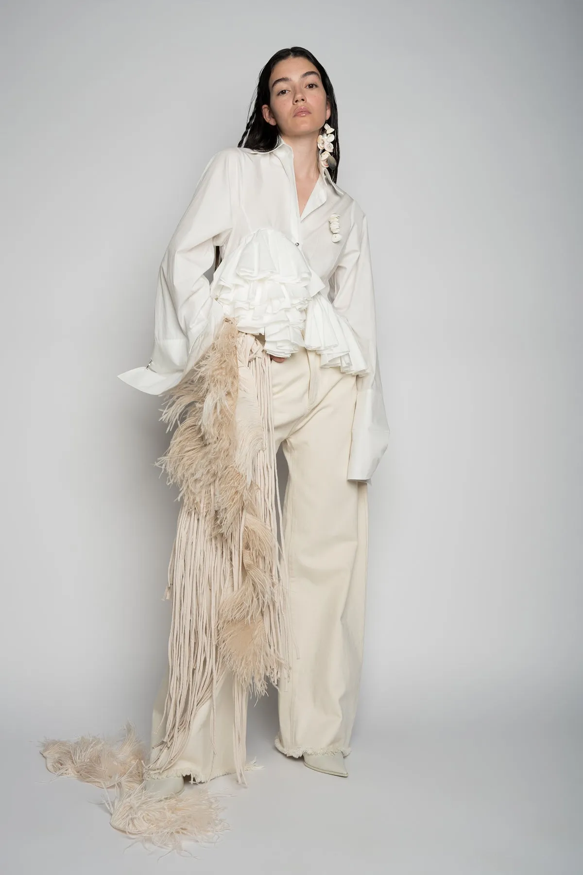 OFF-WHITE DRILL BOYFRIENDS TROUSERS sold by Marques ’ Almeida product image thumbnail 5