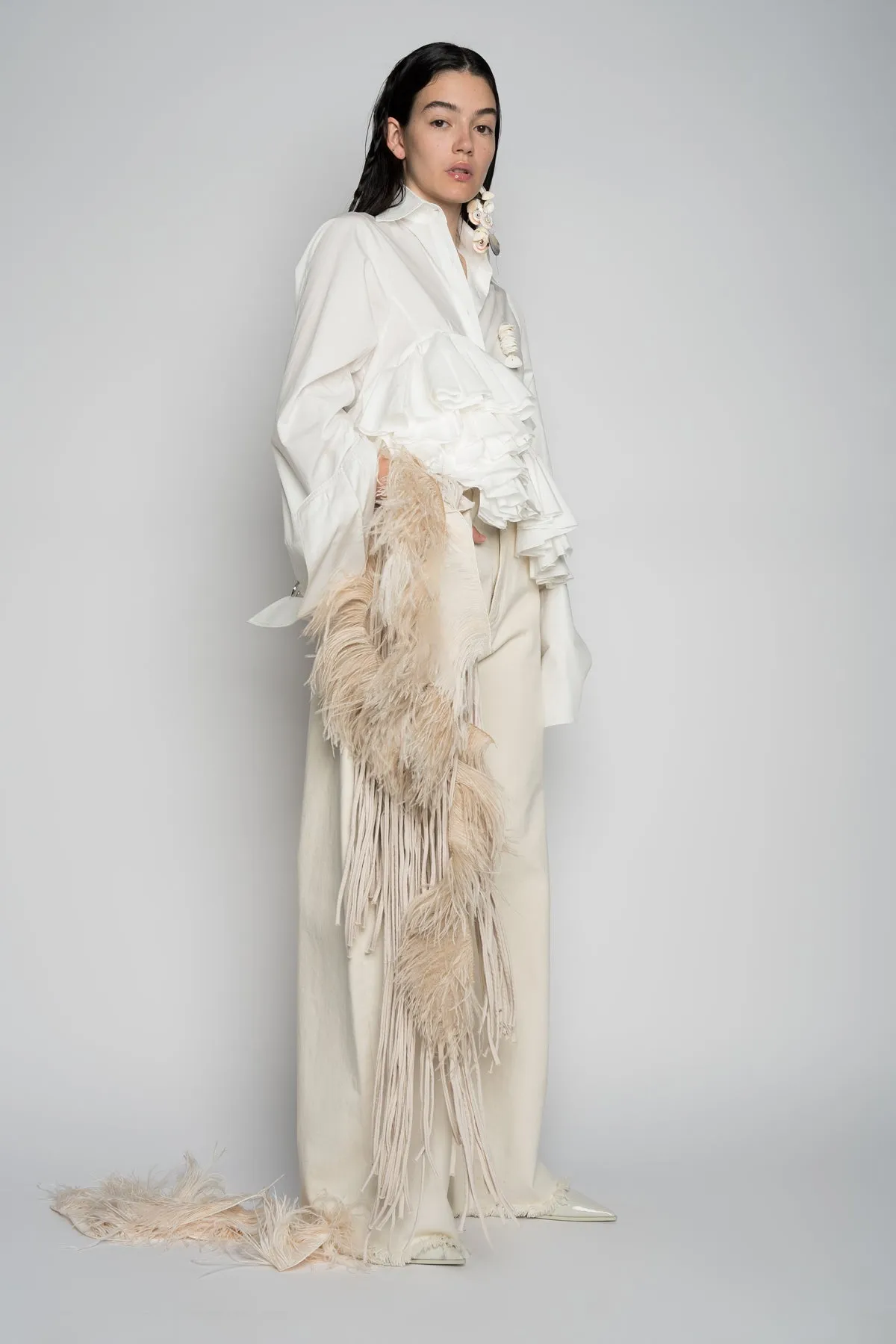 OFF-WHITE DRILL BOYFRIENDS TROUSERS sold by Marques ’ Almeida product image thumbnail 4