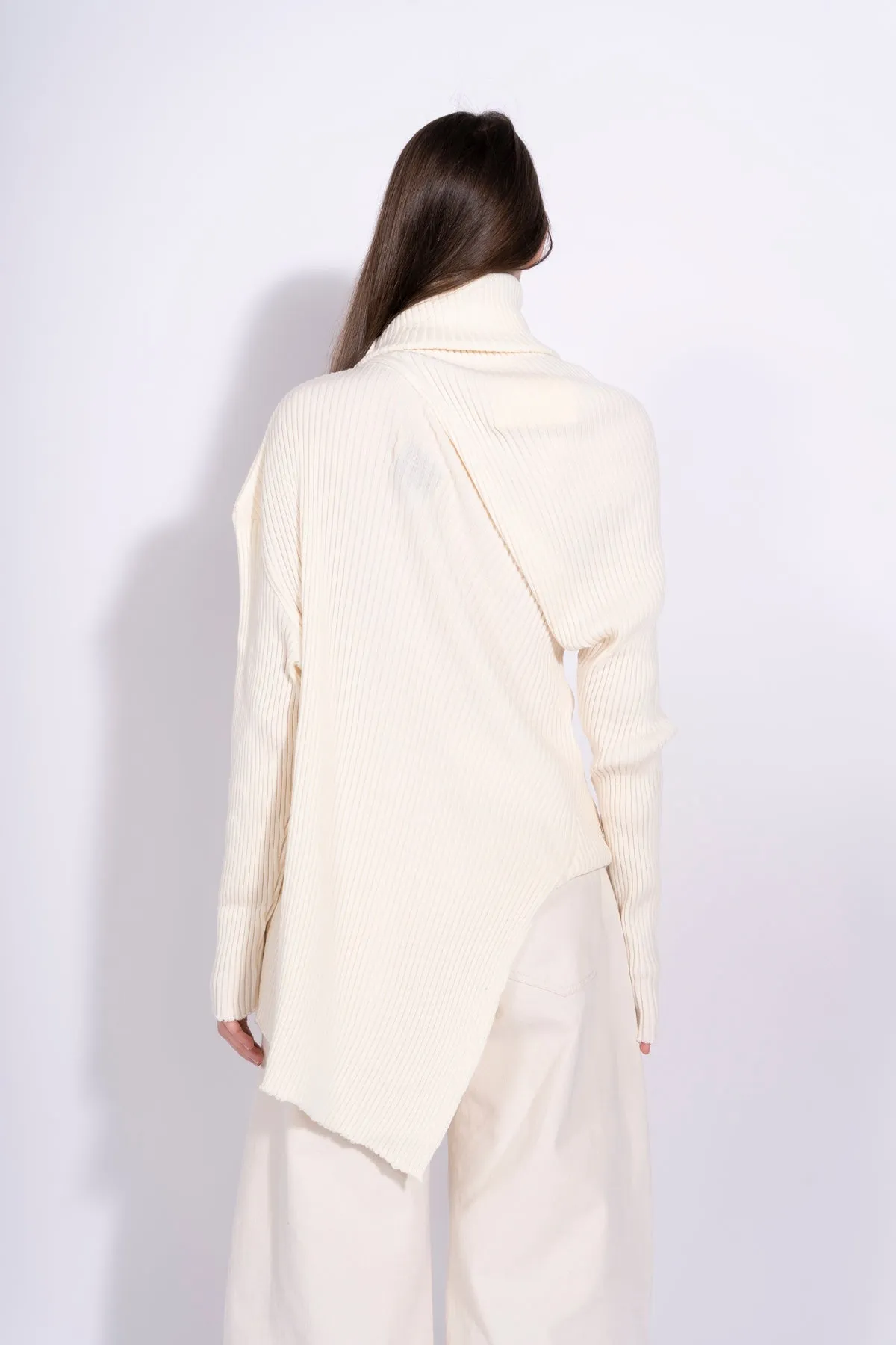 OFF-WHITE MERINO DRAPED TURTLENECK JUMPER sold by Marques ’ Almeida product image thumbnail 2