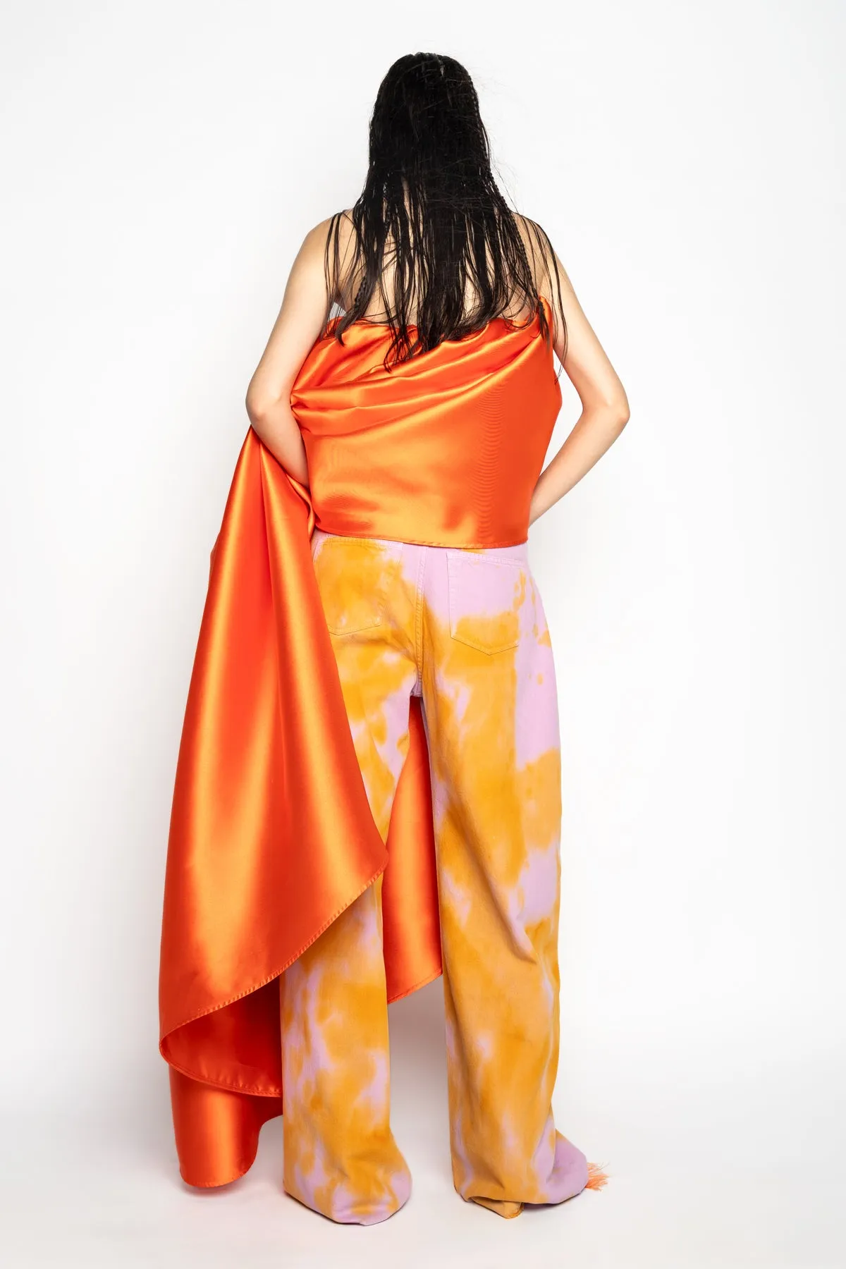 ORANGE AND PINK TIE DYE BOYFRIEND TROUSERS sold by Marques ’ Almeida product image thumbnail 3