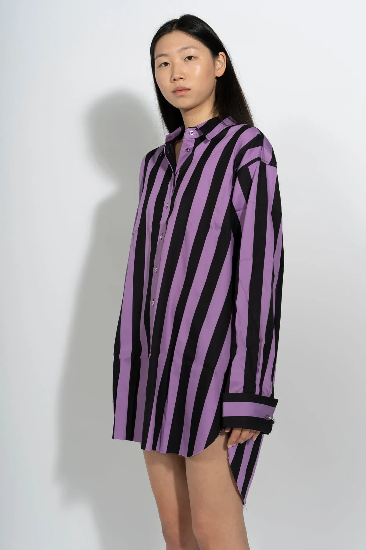 BLACK AND LILAC STRIPED XXL SHIRT sold by Marques ’ Almeida product image thumbnail 3