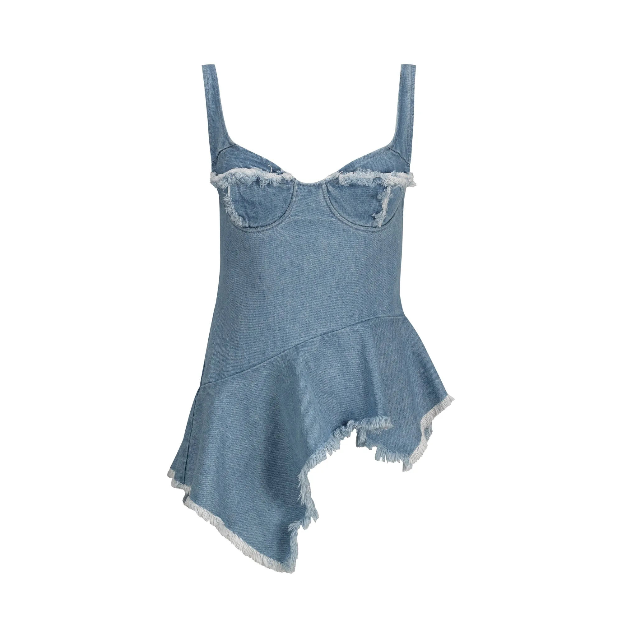 BLUE DENIM PEPLUM CORSET TOP sold by Marques ’ Almeida product image thumbnail 2