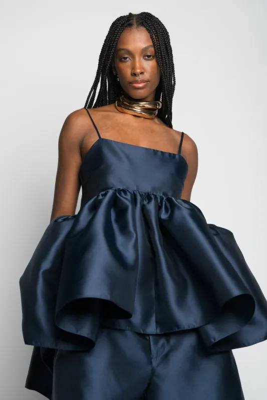 NAVY STRAPPY PUFF TOP sold by Marques ’ Almeida