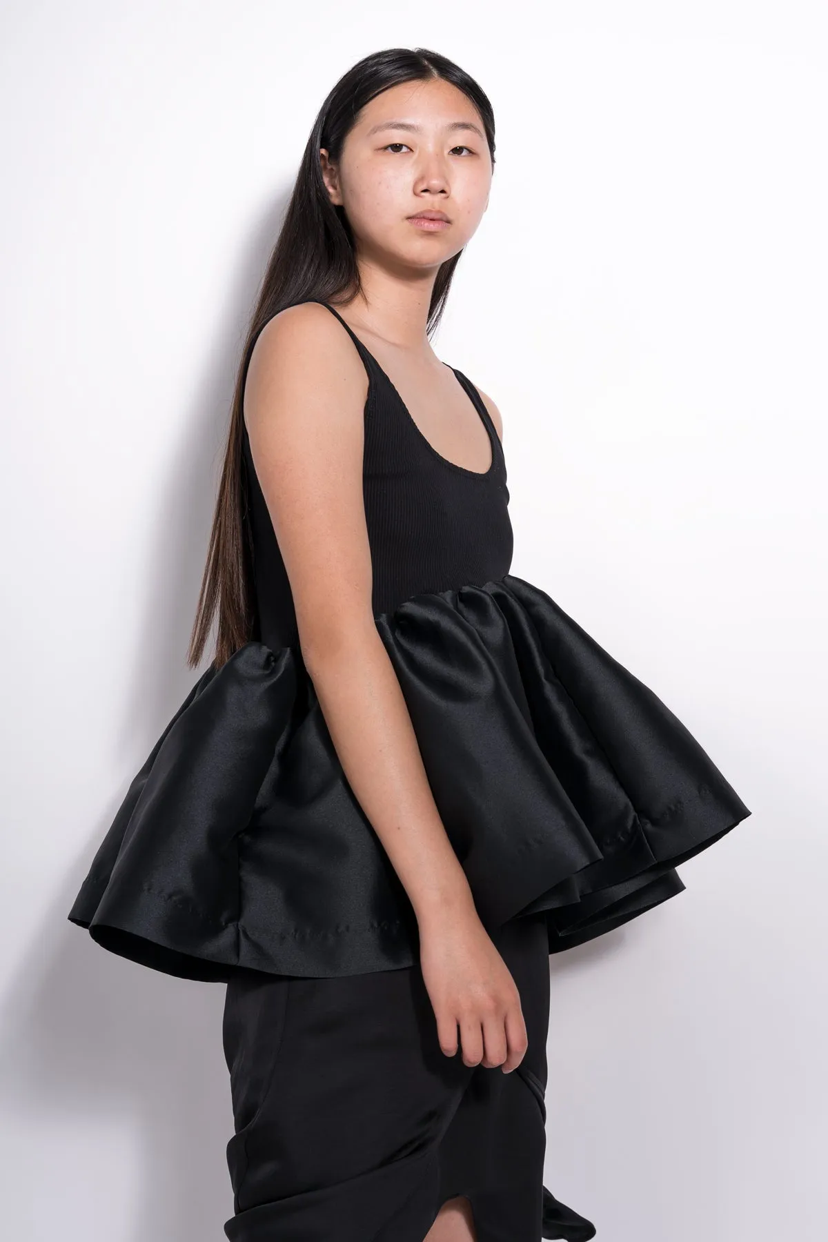 BLACK SLEEVELESS PUFF HEM TOP sold by Marques ’ Almeida product image thumbnail 3