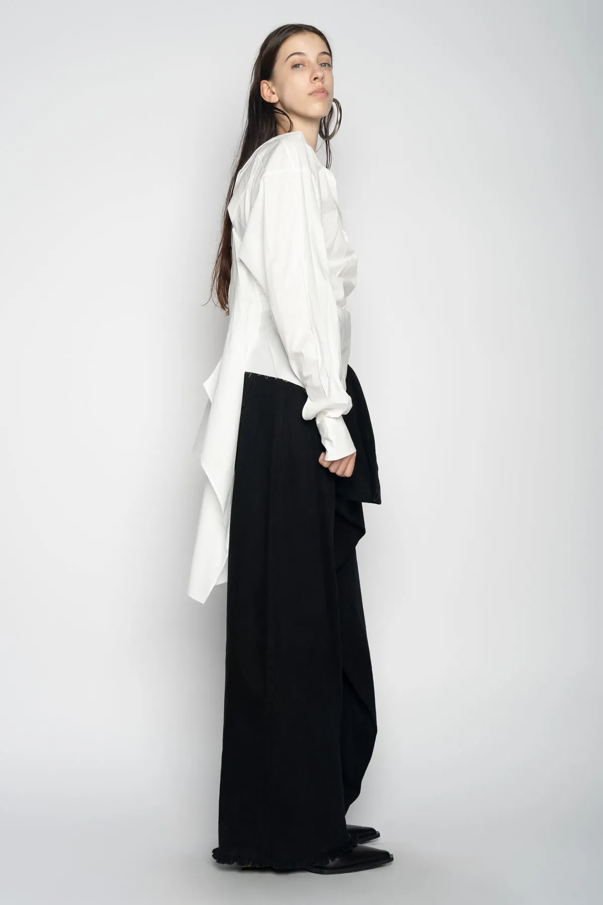 WHITE ONE SHOULDER DRAPED SHIRT sold by Marques ’ Almeida product image thumbnail 3