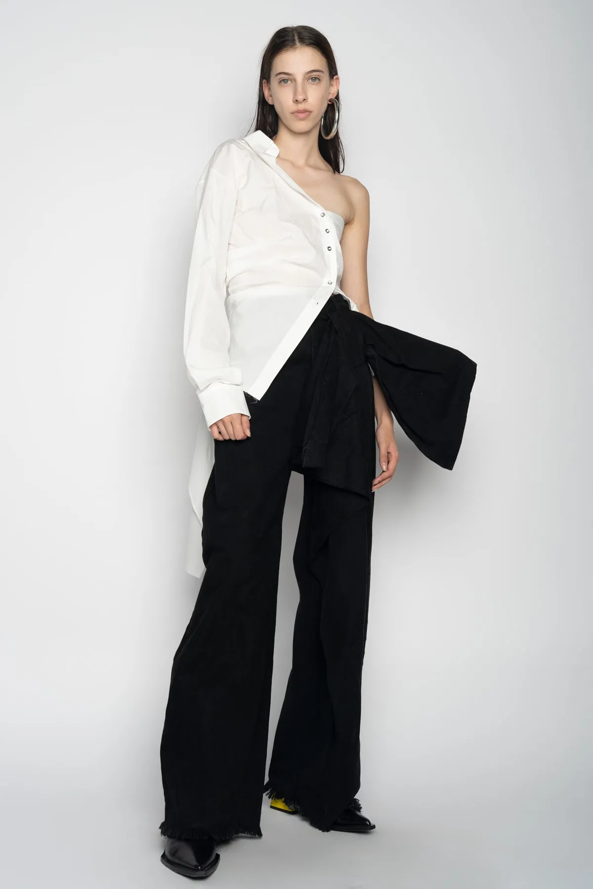 WHITE ONE SHOULDER DRAPED SHIRT sold by Marques ’ Almeida product image thumbnail 4