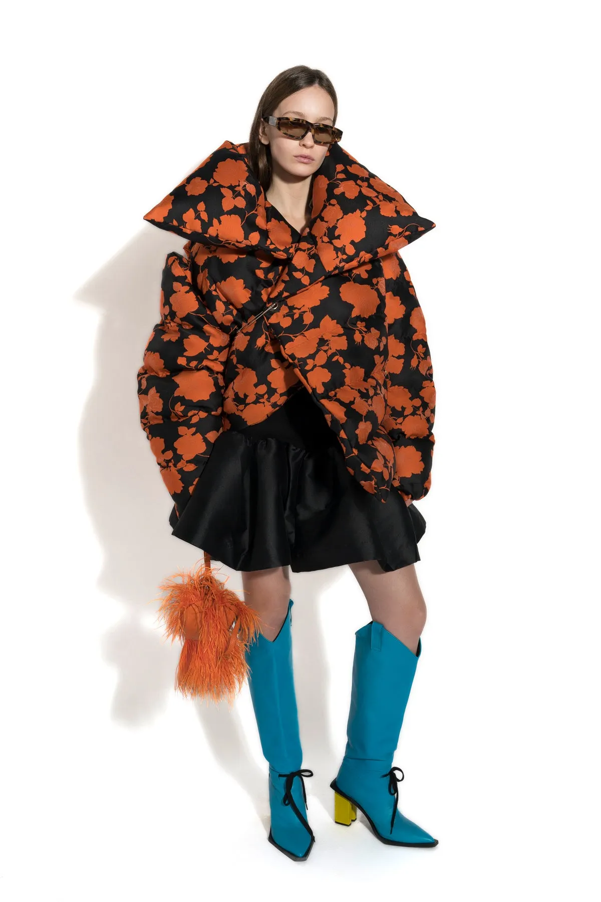 ORANGE FLORAL M'A PUFFER JACKET sold by Marques ’ Almeida product image thumbnail 3