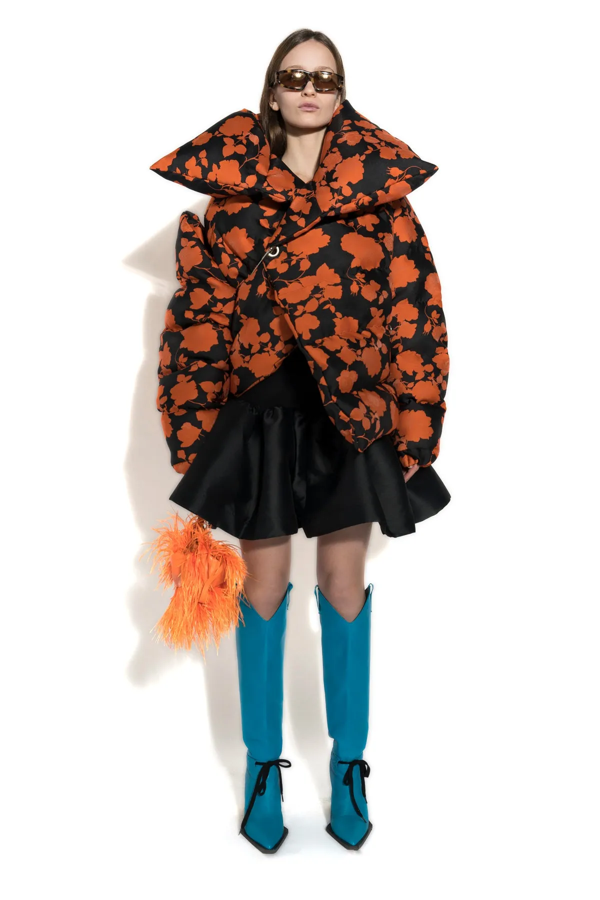 ORANGE FLORAL M'A PUFFER JACKET sold by Marques ’ Almeida product image thumbnail 4