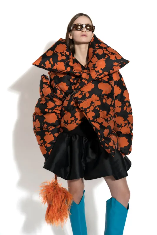 ORANGE FLORAL M'A PUFFER JACKET sold by Marques ’ Almeida