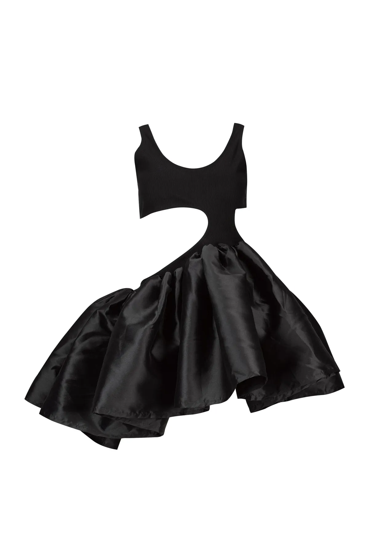 BLACK CUT OUT TOP WITH TAFETA FRILL HEM sold by Marques ’ Almeida product image thumbnail 2