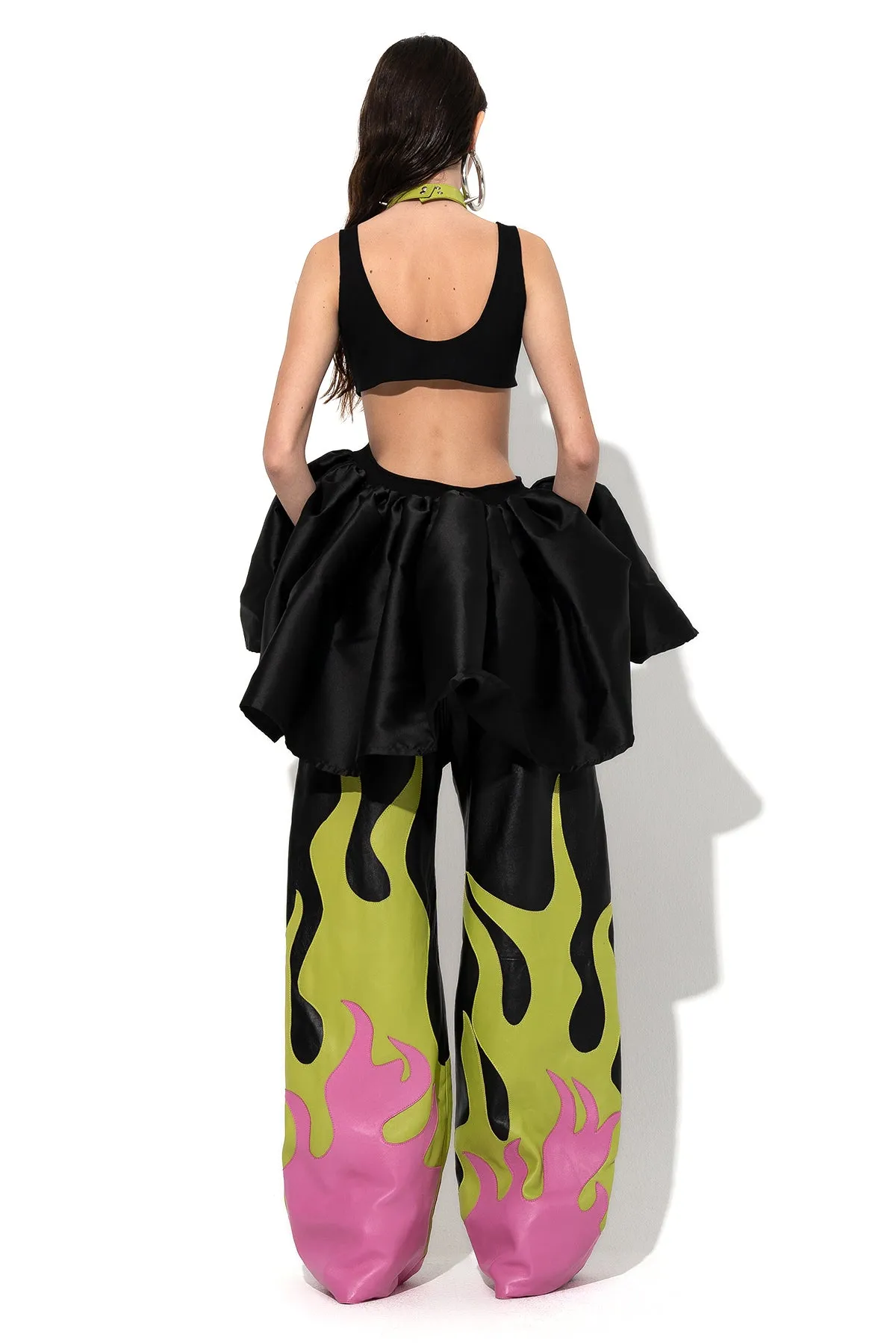 BLACK CUT OUT TOP WITH TAFETA FRILL HEM sold by Marques ’ Almeida product image thumbnail 3