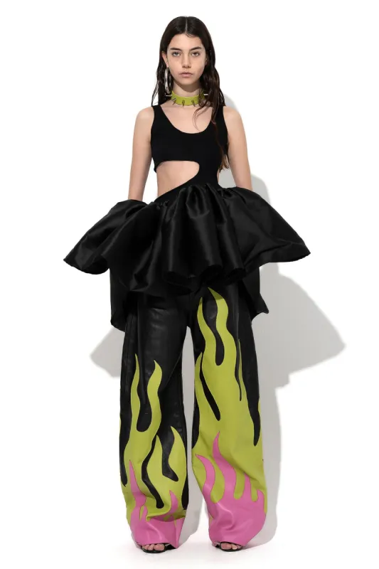 BLACK CUT OUT TOP WITH TAFETA FRILL HEM sold by Marques ’ Almeida