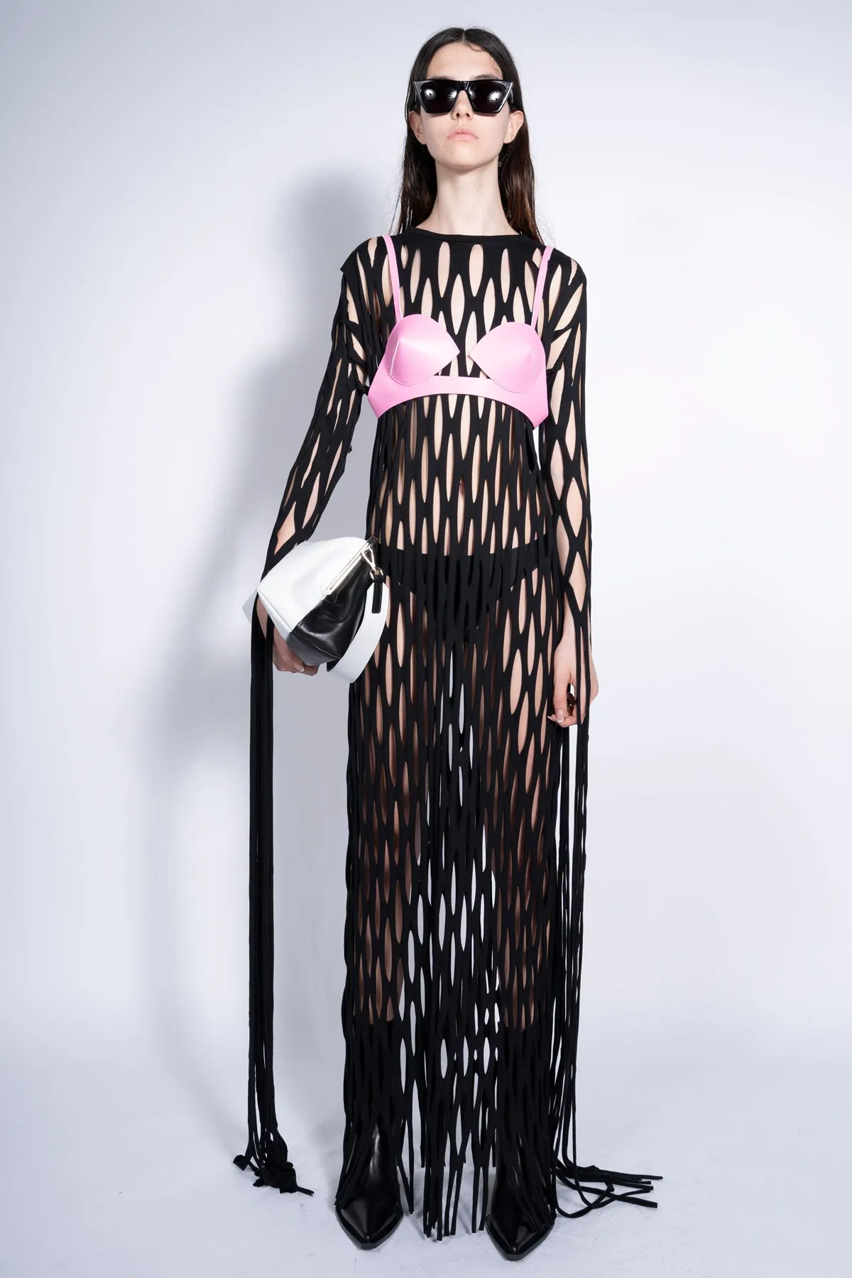 BLACK NET LONG DRESS sold by Marques ’ Almeida