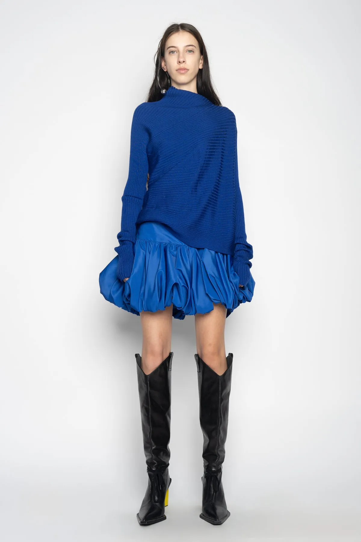 BLUE MERINO DRAPED JUMPER sold by Marques ’ Almeida product image thumbnail 3