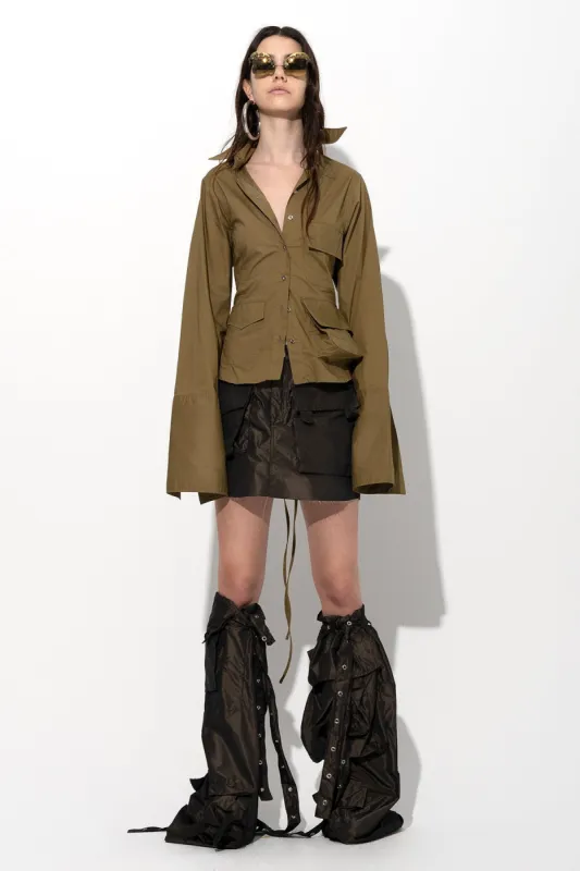 KHAKI FITTED MULTI POCKET SHIRT sold by Marques ’ Almeida