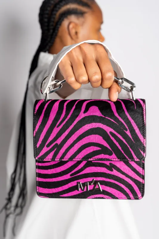 PINK ZEBRA PRINT MINI CHAIN M'A BAG made by Marques ’ Almeida