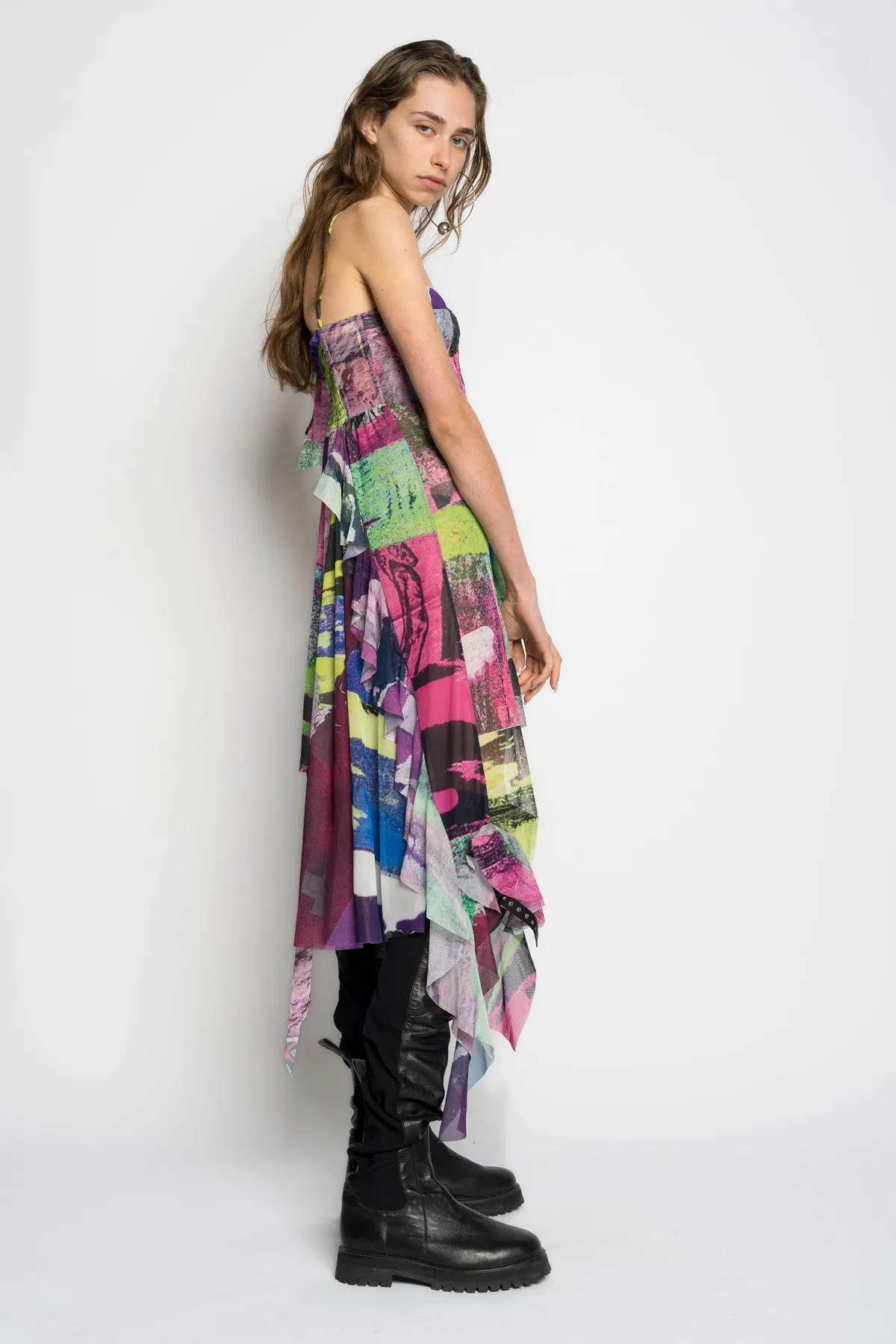 GRAFFITI PRINT MESH CORSET DRESS sold by Marques ’ Almeida product image thumbnail 5