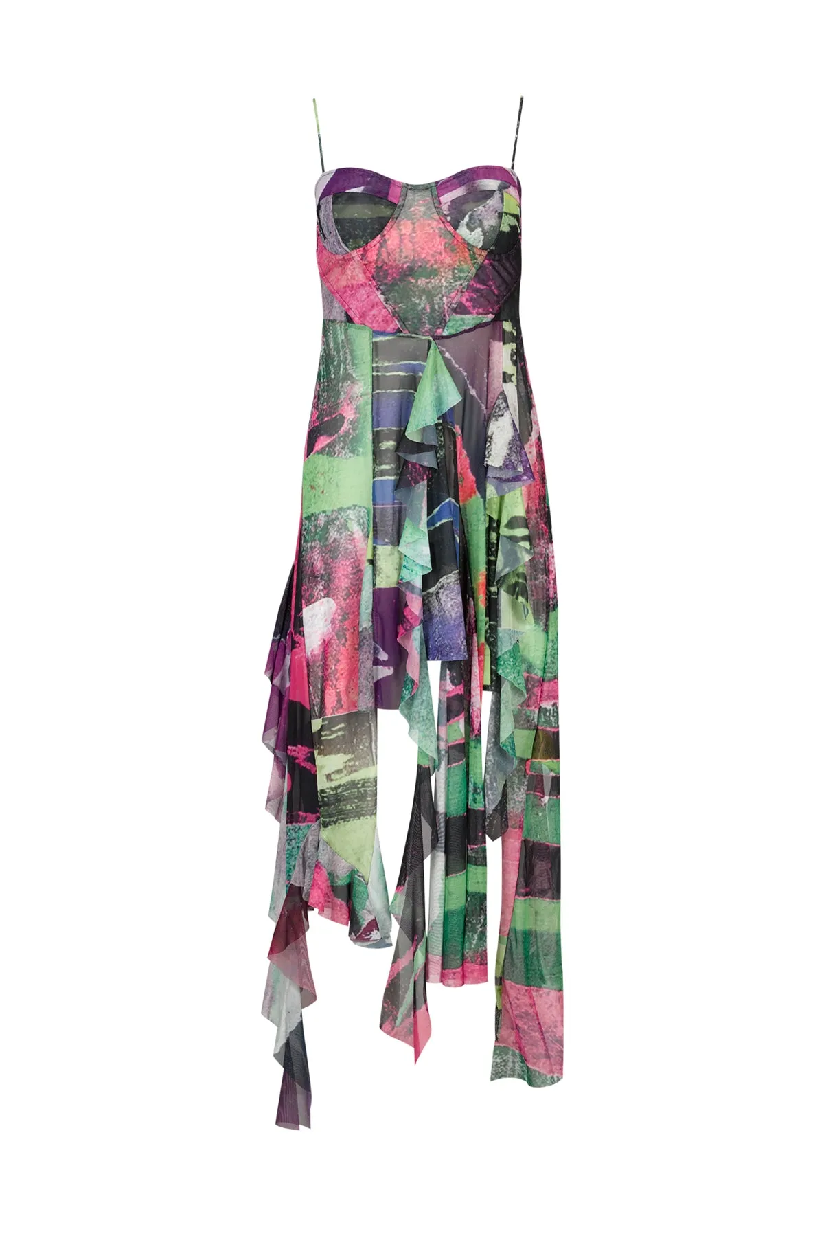 GRAFFITI PRINT MESH CORSET DRESS sold by Marques ’ Almeida product image thumbnail 2