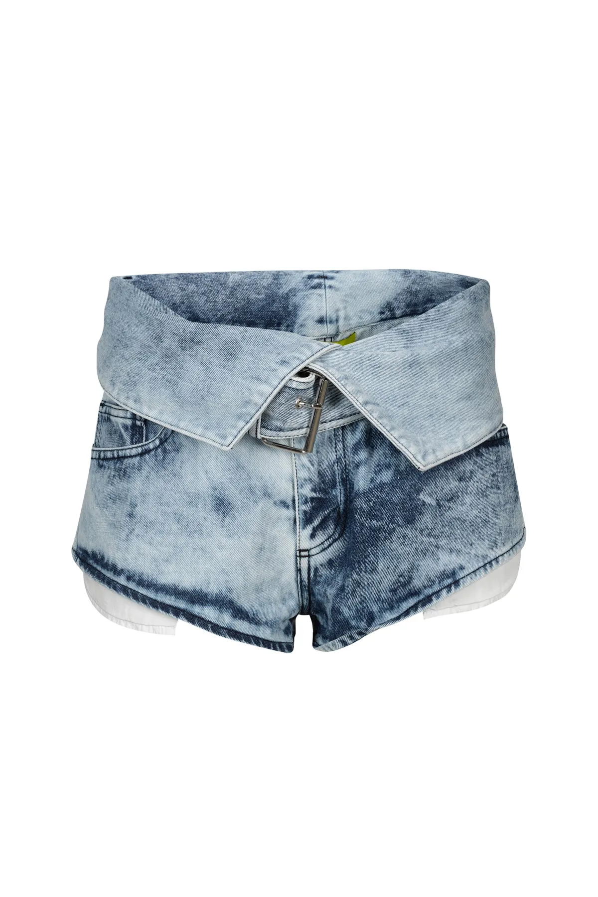ACID WASH DENIM FOLDING WAISTBAND SHORTS sold by Marques ’ Almeida product image thumbnail 2