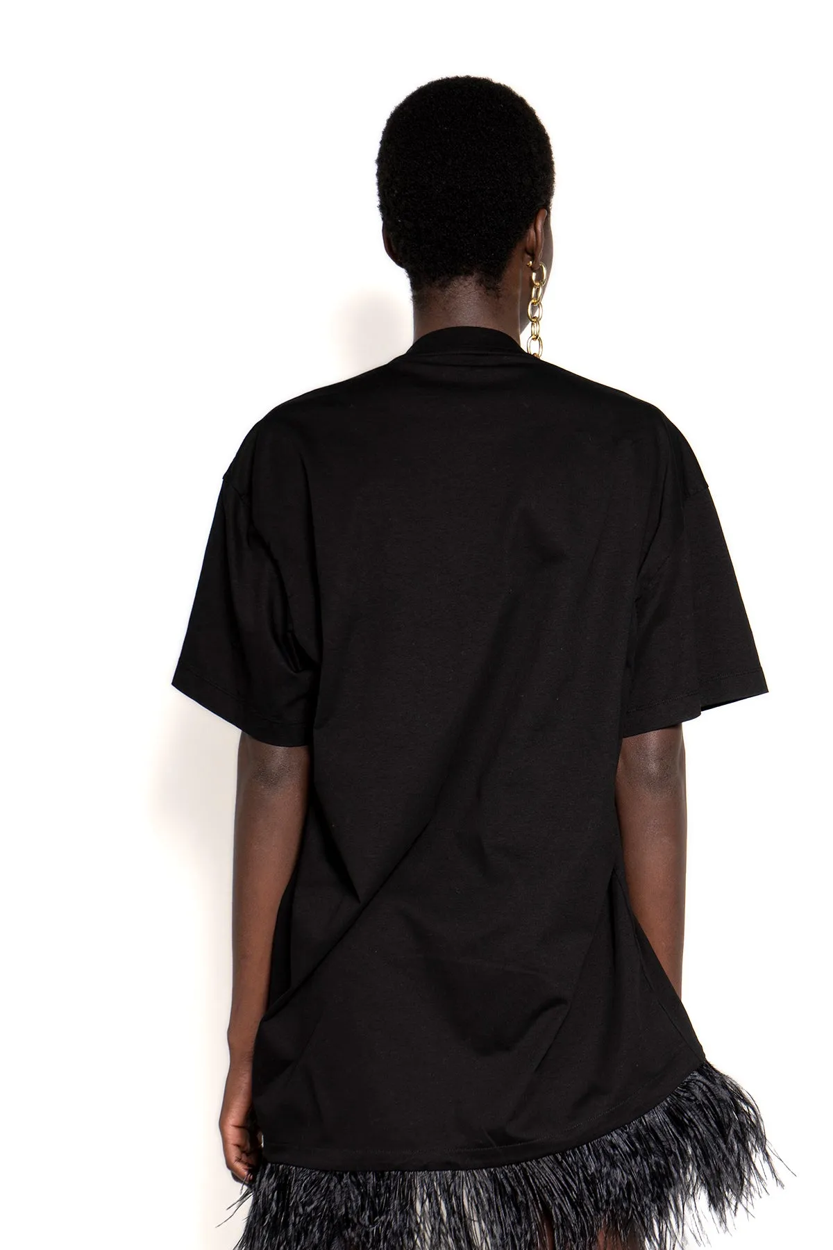 BLACK FEATHER HEM T-SHIRT DRESS sold by Marques ’ Almeida product image thumbnail 2