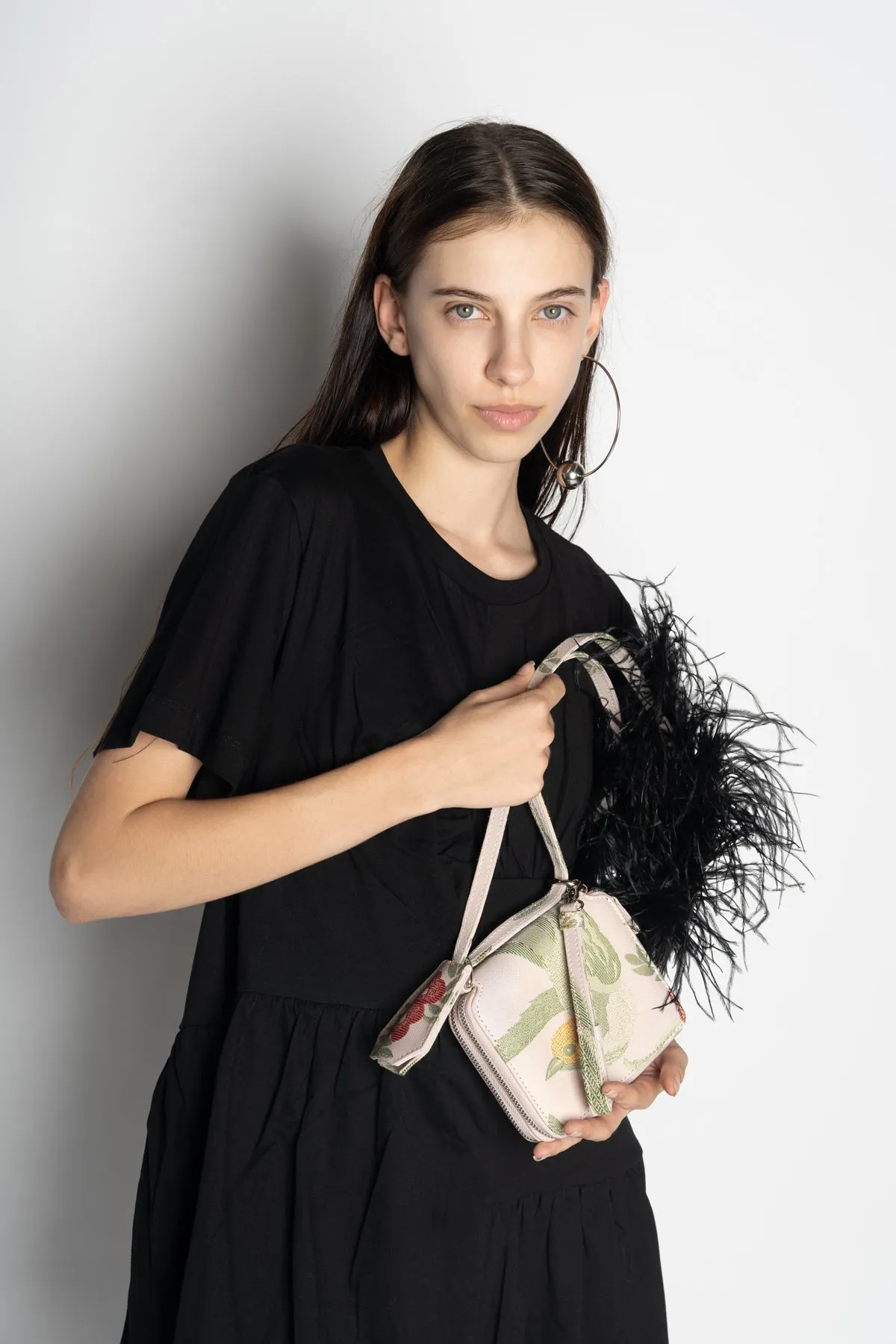 BIRD BROCADE WALLET BAG WITH FEATHER STRAP sold by Marques ’ Almeida product image thumbnail 4