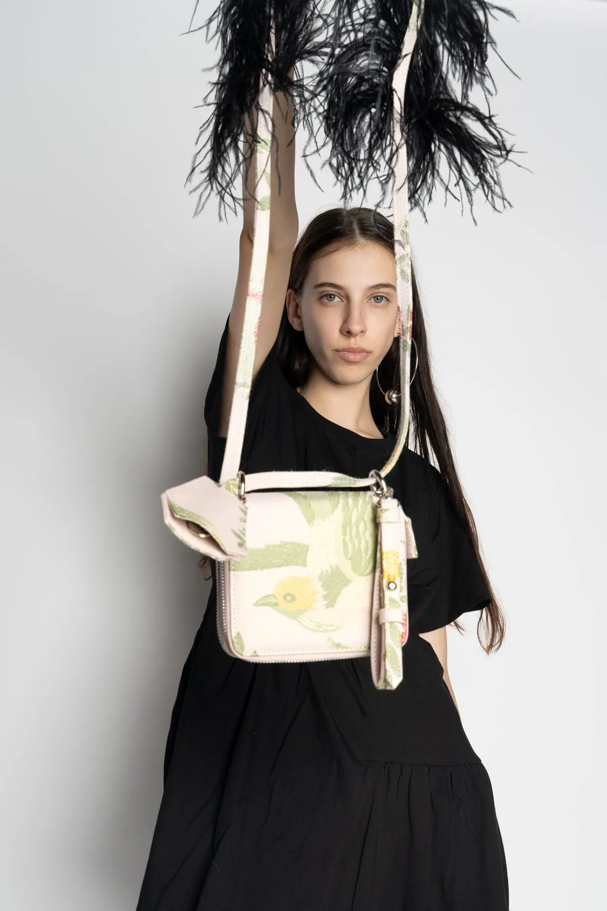 BIRD BROCADE WALLET BAG WITH FEATHER STRAP sold by Marques ’ Almeida product image thumbnail 5