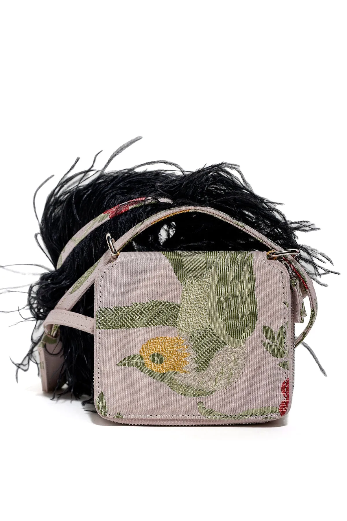 BIRD BROCADE WALLET BAG WITH FEATHER STRAP sold by Marques ’ Almeida product image thumbnail 2