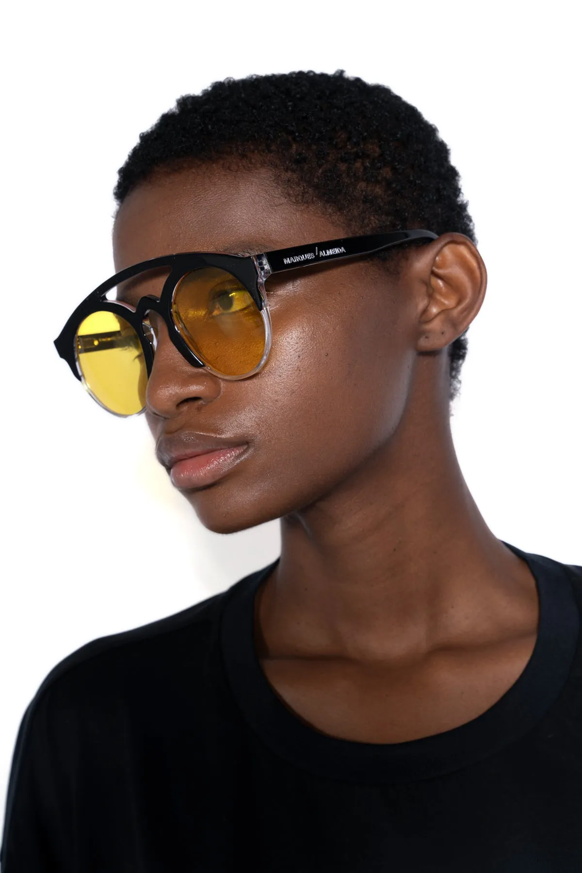 BLACK AND YELLOW BRIDGED SUNGLASSES sold by Marques ’ Almeida product image thumbnail 2