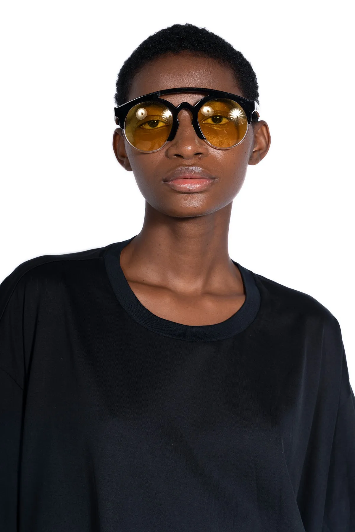 BLACK AND YELLOW BRIDGED SUNGLASSES sold by Marques ’ Almeida