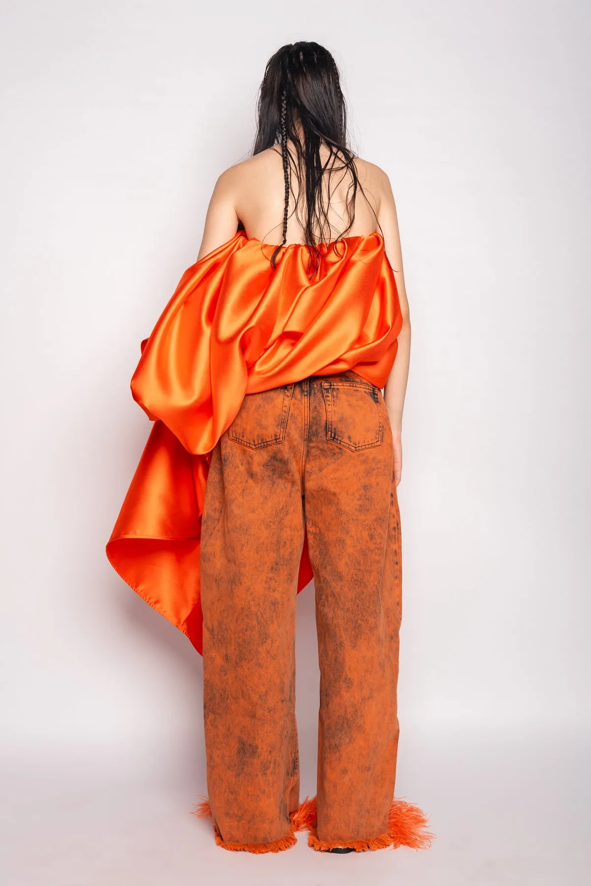 ORANGE OVERDYE DENIM BOYFRIEND TROUSERS sold by Marques ’ Almeida product image thumbnail 3